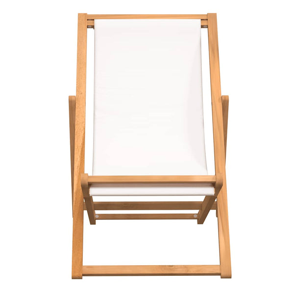 vidaXL Teak Sun Lounger 56x105x96 cm Cream