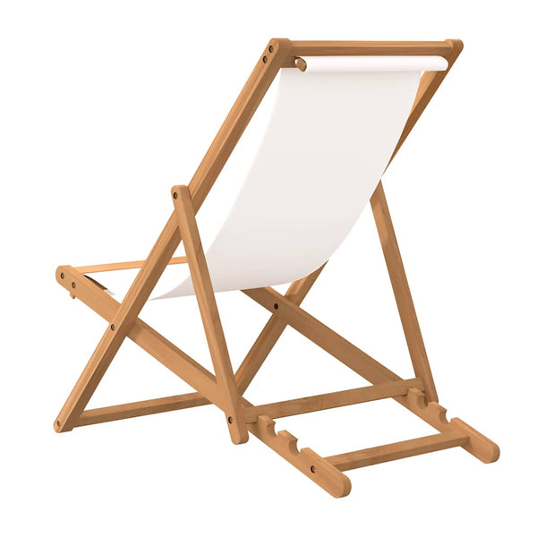vidaXL Teak Sun Lounger 56x105x96 cm Cream