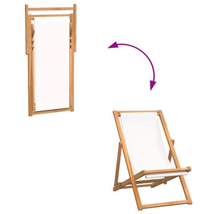 vidaXL Teak Sun Lounger 56x105x96 cm Cream