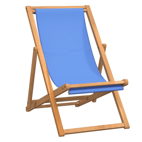 vidaXL Teak Sun Lounger 56x105x96 cm Blue