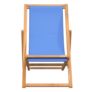 vidaXL Teak Sun Lounger 56x105x96 cm Blue