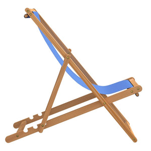 vidaXL Teak Sun Lounger 56x105x96 cm Blue