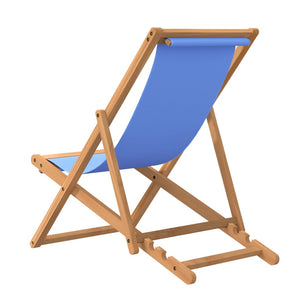 vidaXL Teak Sun Lounger 56x105x96 cm Blue