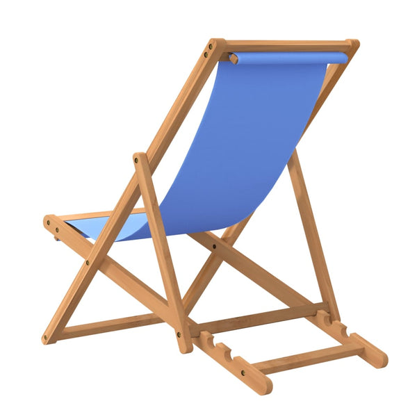 vidaXL Teak Sun Lounger 56x105x96 cm Blue