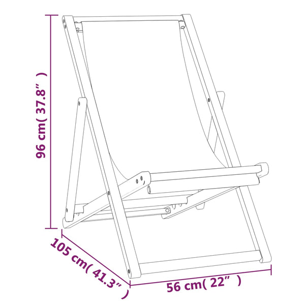 vidaXL Teak Sun Lounger 56x105x96 cm Blue