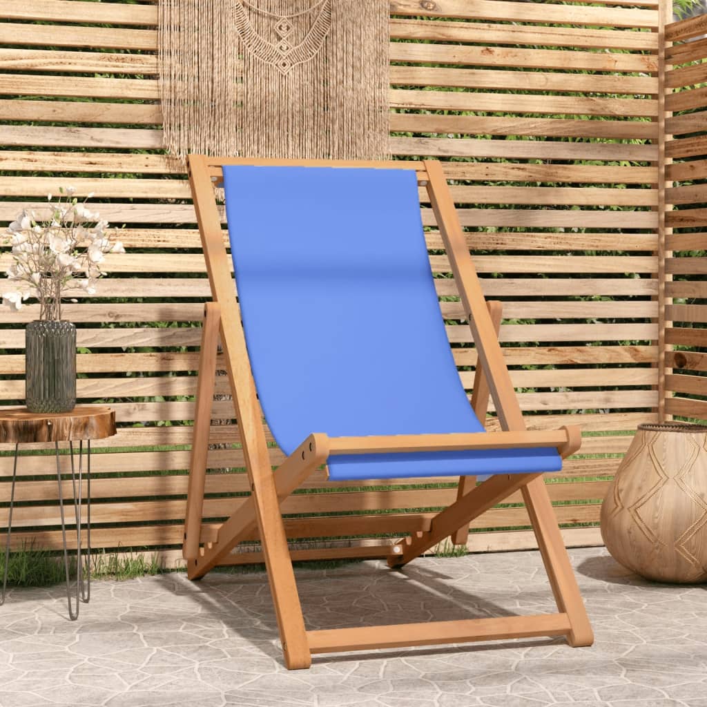 vidaXL Teak Sun Lounger 56x105x96 cm Blue