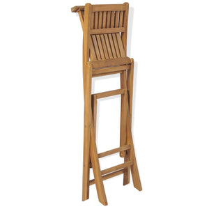 vidaXL 3-Piece Bistro Set with Folding Chairs Solid Teak Wood