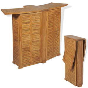 vidaXL 3-Piece Bistro Set with Folding Chairs Solid Teak Wood