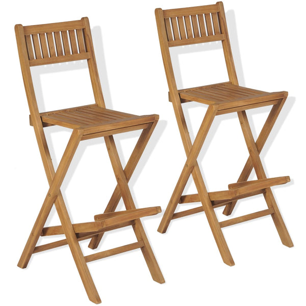 vidaXL 3-Piece Bistro Set with Folding Chairs Solid Teak Wood