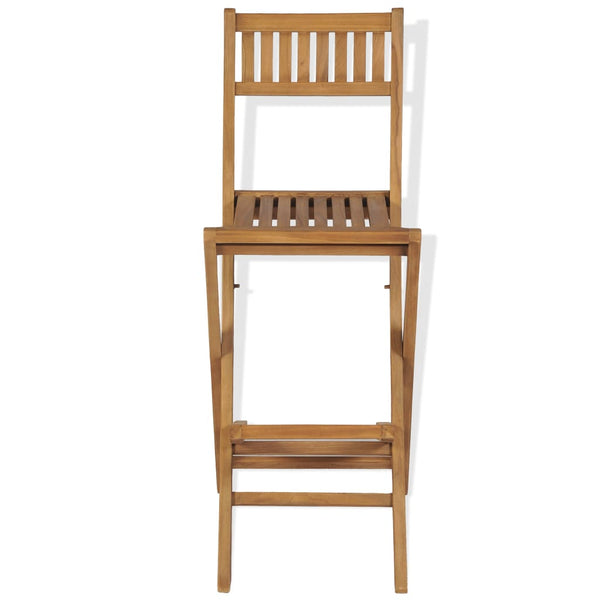 vidaXL 3-Piece Bistro Set with Folding Chairs Solid Teak Wood