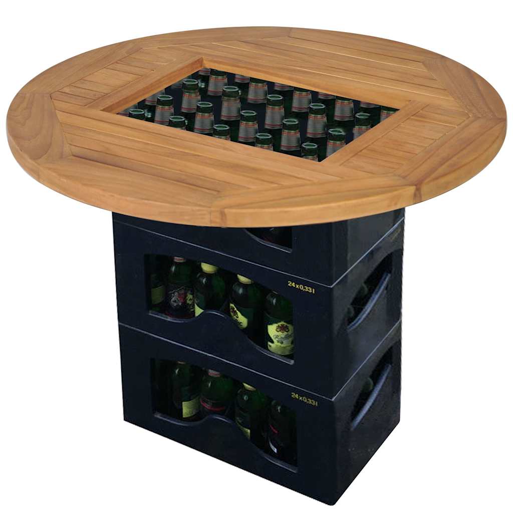 vidaXL Teak Beer Crate Table 70 cm