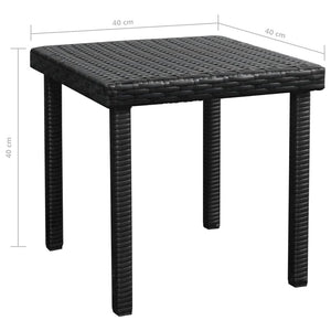 vidaXL Sun Loungers 2 pcs. with Table Poly Rattan Black