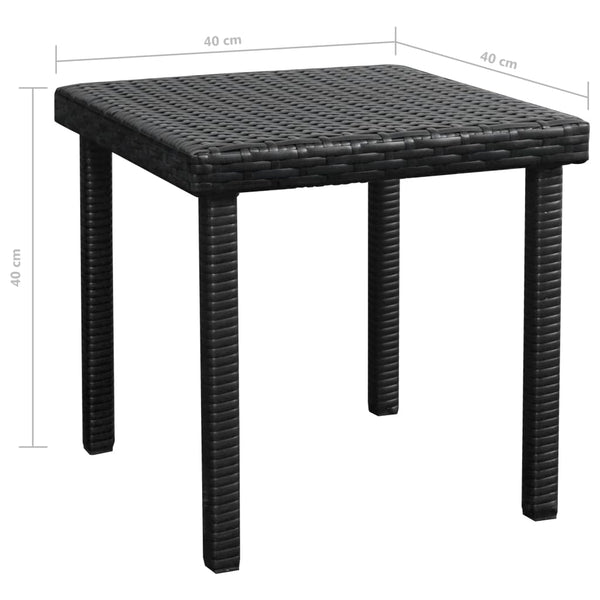 vidaXL Sun Loungers 2 pcs. with Table Poly Rattan Black