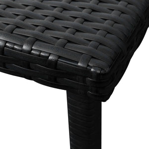 vidaXL Sun Loungers 2 pcs. with Table Poly Rattan Black