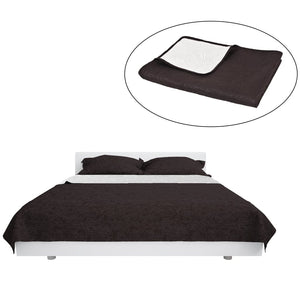 vidaXL Double-Sided Quilted Bedspread 170 x 210 cm Cream and Brown