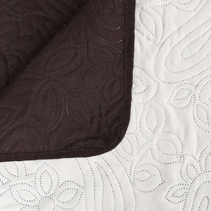 vidaXL Double-Sided Quilted Bedspread 170 x 210 cm Cream and Brown