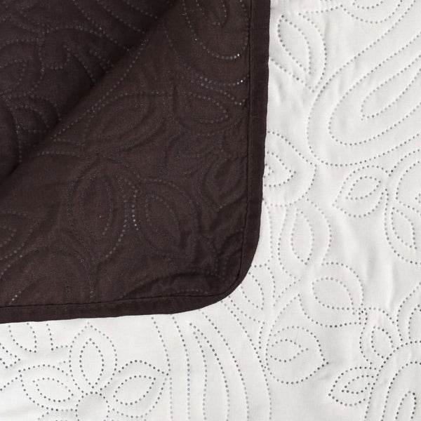 vidaXL Double-Sided Quilted Bedspread 170 x 210 cm Cream and Brown
