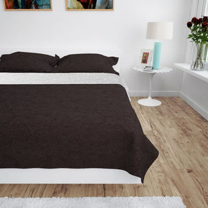 vidaXL Double-Sided Quilted Bedspread 170 x 210 cm Cream and Brown