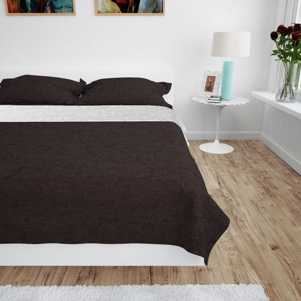 vidaXL Double-Sided Quilted Bedspread 170 x 210 cm Cream and Brown