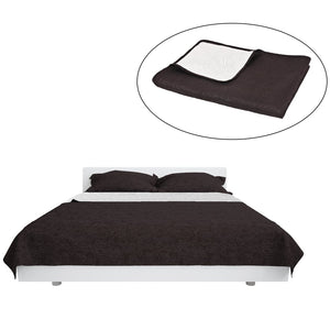 vidaXL Reversible Quilted Bedspread 230 x 260 cm Cream and Brown