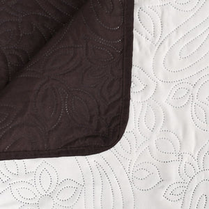 vidaXL Reversible Quilted Bedspread 230 x 260 cm Cream and Brown