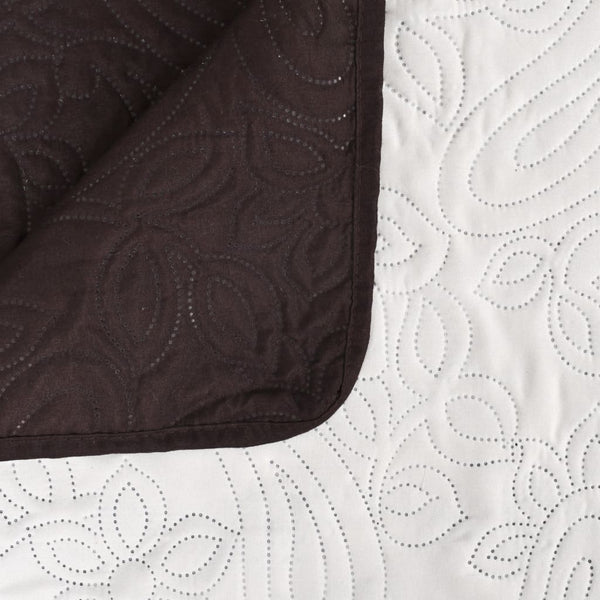 vidaXL Reversible Quilted Bedspread 230 x 260 cm Cream and Brown