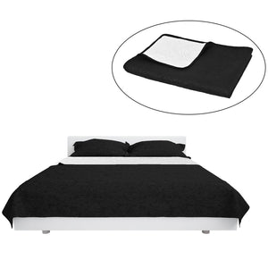 vidaXL Double-Sided Quilted Bedspread 230 x 260 cm Black and White