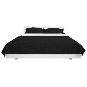 vidaXL Double-Sided Quilted Bedspread 230 x 260 cm Black and White