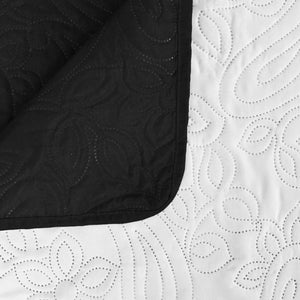 vidaXL Double-Sided Quilted Bedspread 230 x 260 cm Black and White