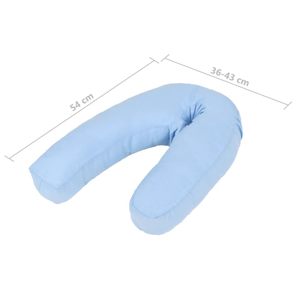 vidaXL J-shaped Pregnancy Pillow 54x(36-43) cm Blue