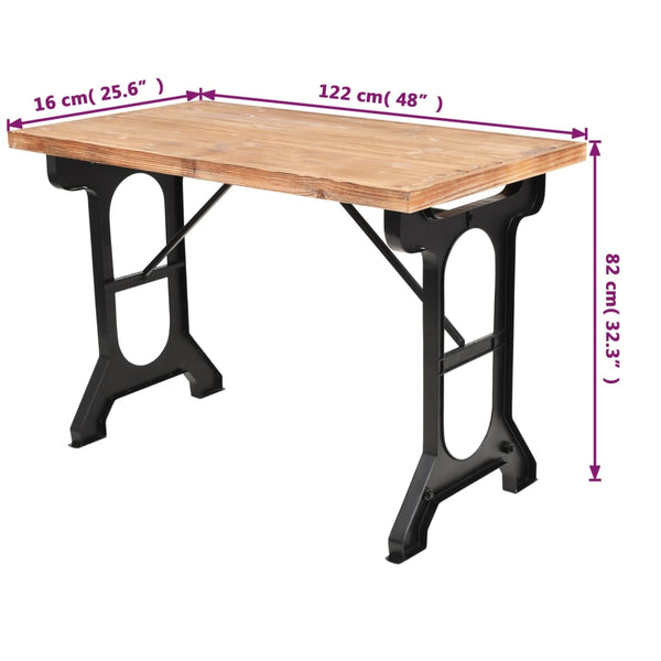 vidaXL Dining Table Solid Fir Wood 122x65x82 cm