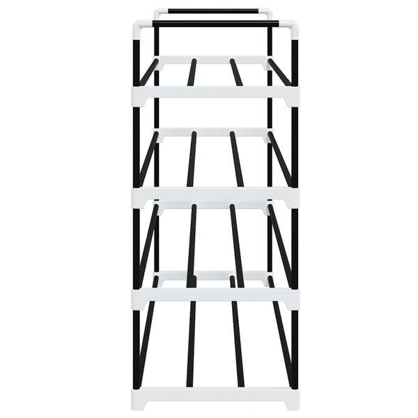 vidaXL 4-Tier Shoe Rack Metal and Plastic Black