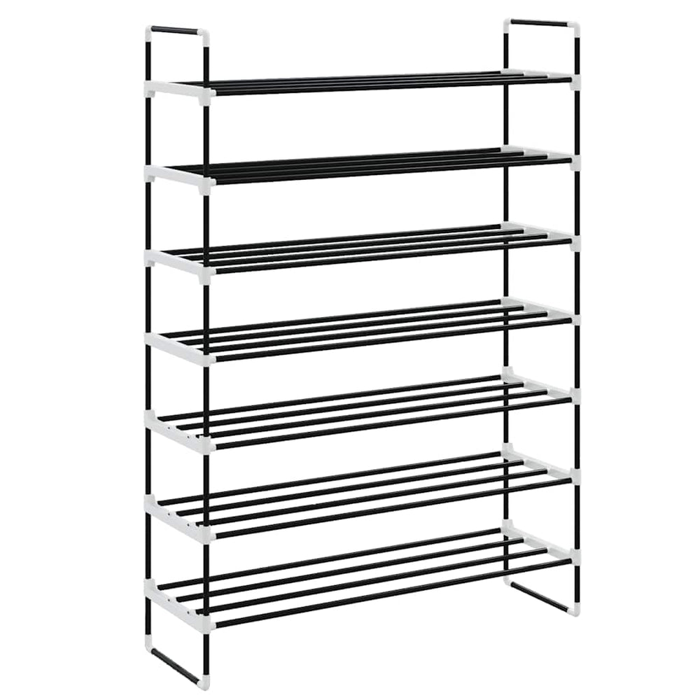vidaXL 7-Tier Shoe Rack Metal and Plastic Black