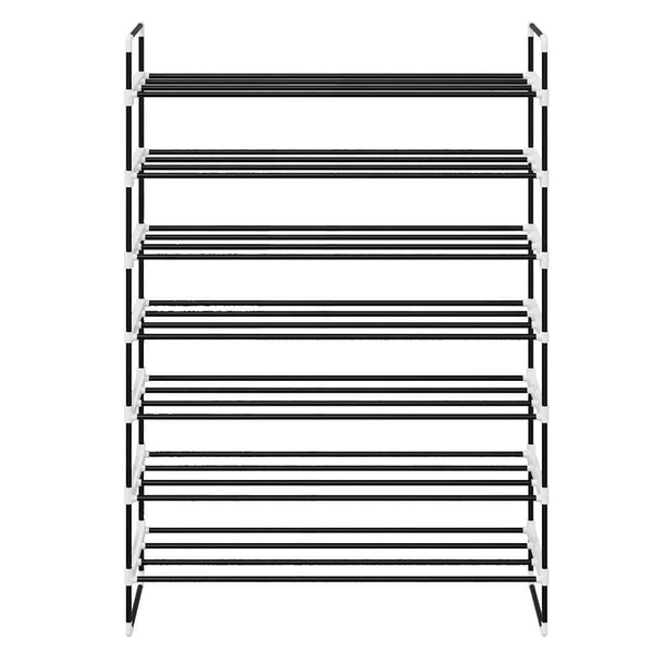 vidaXL 7-Tier Shoe Rack Metal and Plastic Black