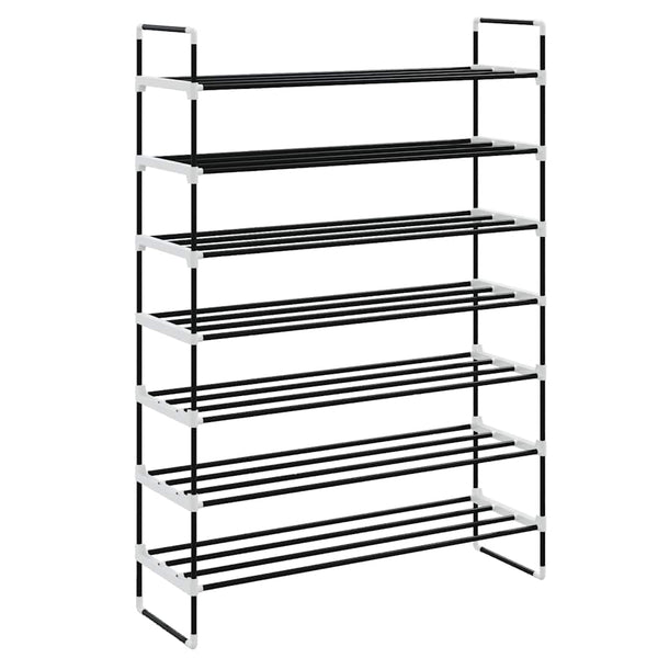 vidaXL 7-Tier Shoe Rack Metal and Plastic Black