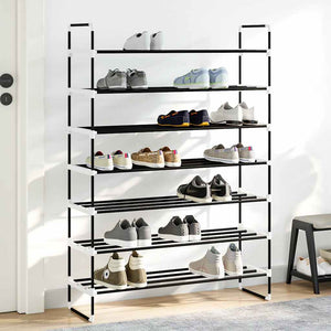vidaXL 7-Tier Shoe Rack Metal and Plastic Black