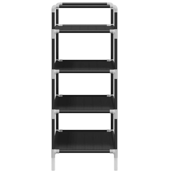 vidaXL 4-Tier Shoe Rack Metal and Non-Woven Fabric Black