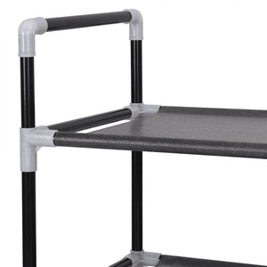 vidaXL 4-Tier Shoe Rack Metal and Non-Woven Fabric Black