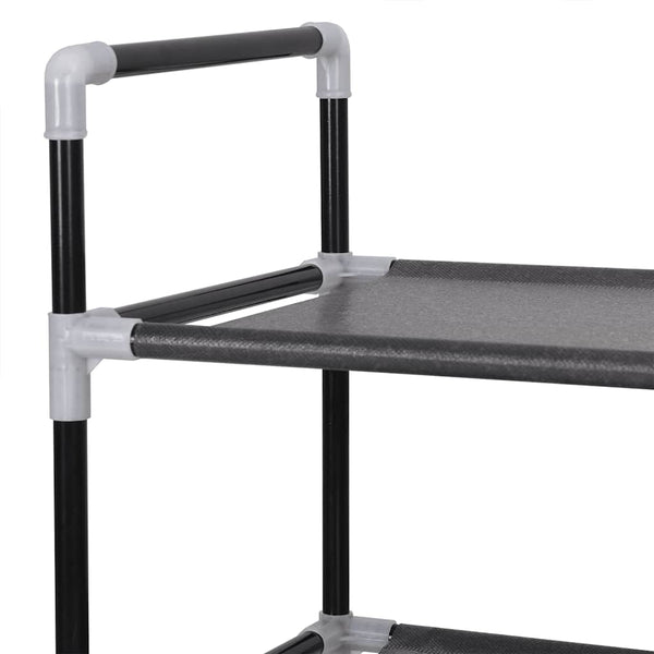vidaXL 4-Tier Shoe Rack Metal and Non-Woven Fabric Black