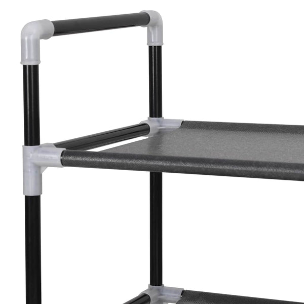 vidaXL 8-Tier Shoe Rack Metal and Non-Woven Fabric Black