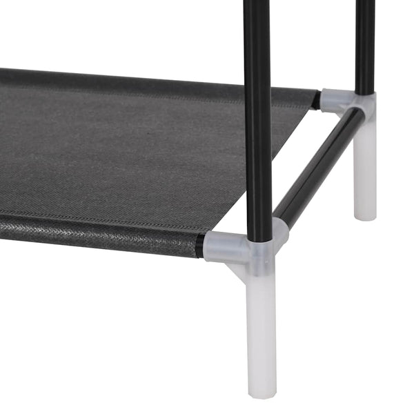 vidaXL 8-Tier Shoe Rack Metal and Non-Woven Fabric Black