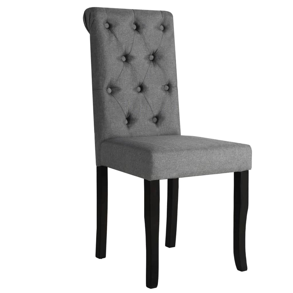 vidaXL Dining Chairs 4 pcs Dark Grey Fabric