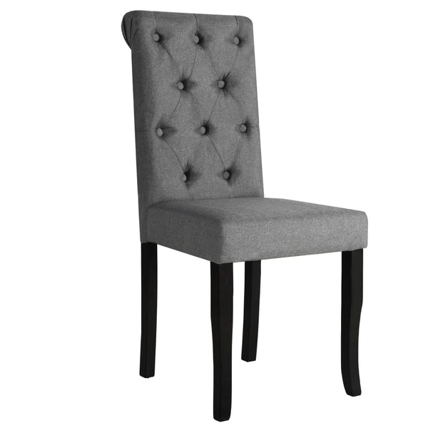 vidaXL Dining Chairs 4 pcs Dark Grey Fabric