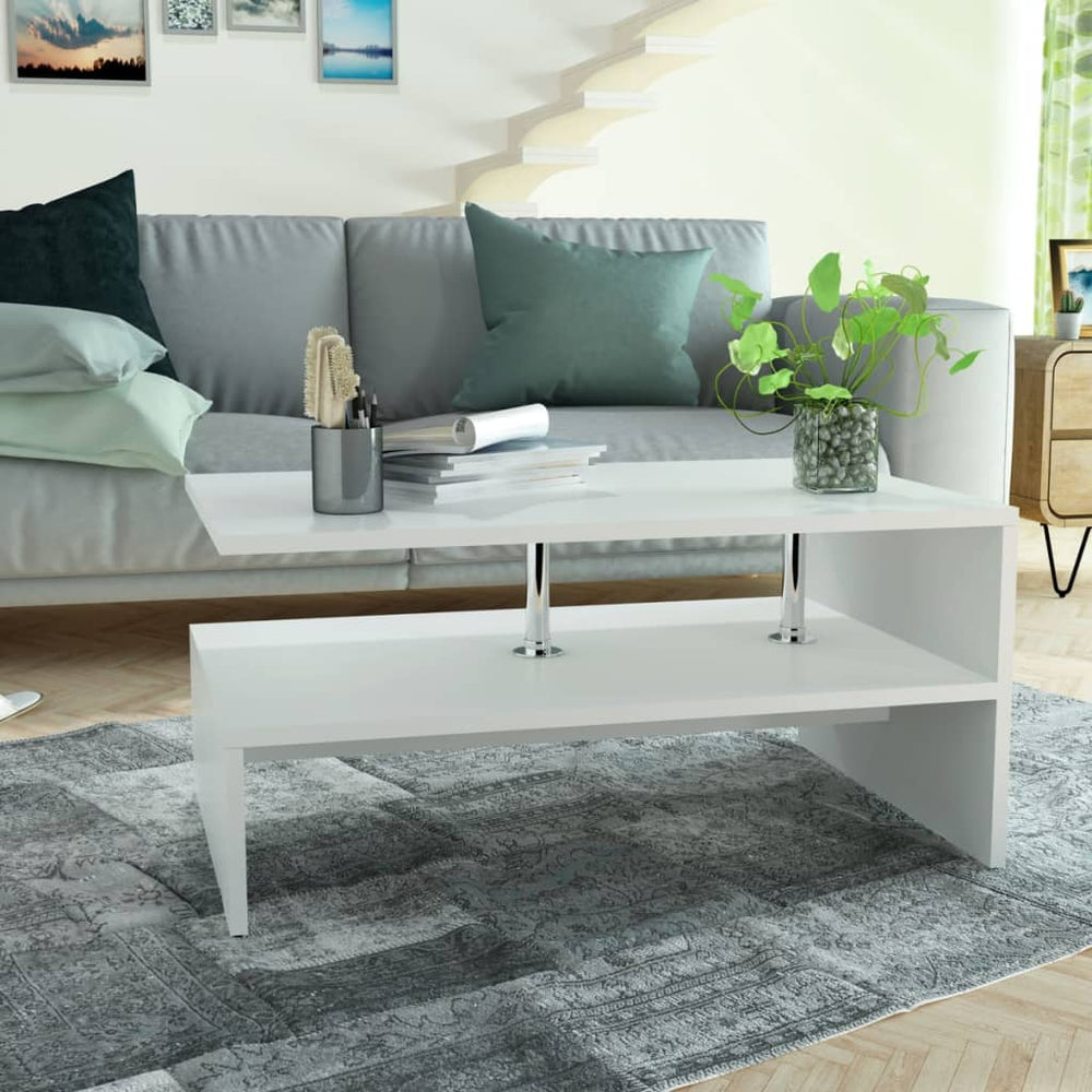 vidaXL Coffee Table Engineered Wood 90x59x42 cm White