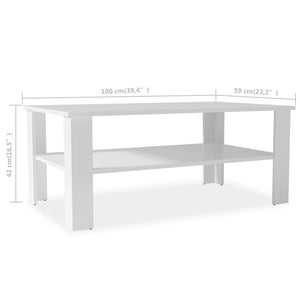 vidaXL Coffee Table Engineered Wood 100x59x42 cm White