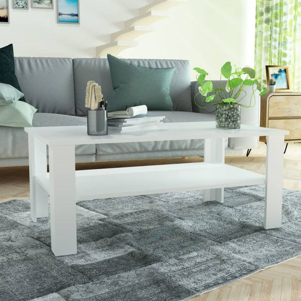 vidaXL Coffee Table Engineered Wood 100x59x42 cm White