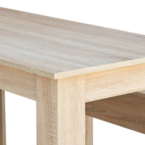 vidaXL 3-Piece Dining Set Table and Benches Chipboard Oak