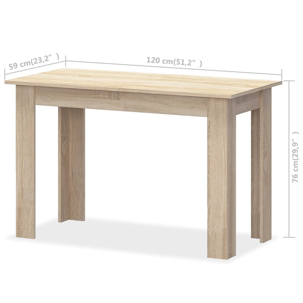 vidaXL 3-Piece Dining Set Table and Benches Chipboard Oak