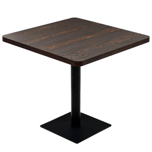 vidaXL Bistro Table MDF and Steel Square 80x80x75cm Dark Ash