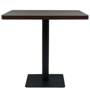 vidaXL Bistro Table MDF and Steel Square 80x80x75cm Dark Ash